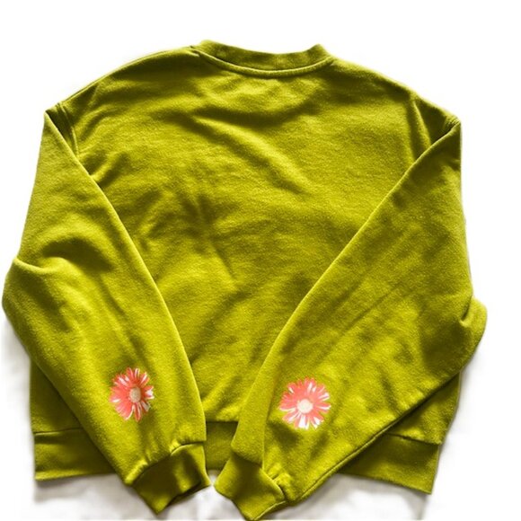 Levis Ladies Cropped Top Small Long Sleeves Logo Daisy - Picture 3 of 11